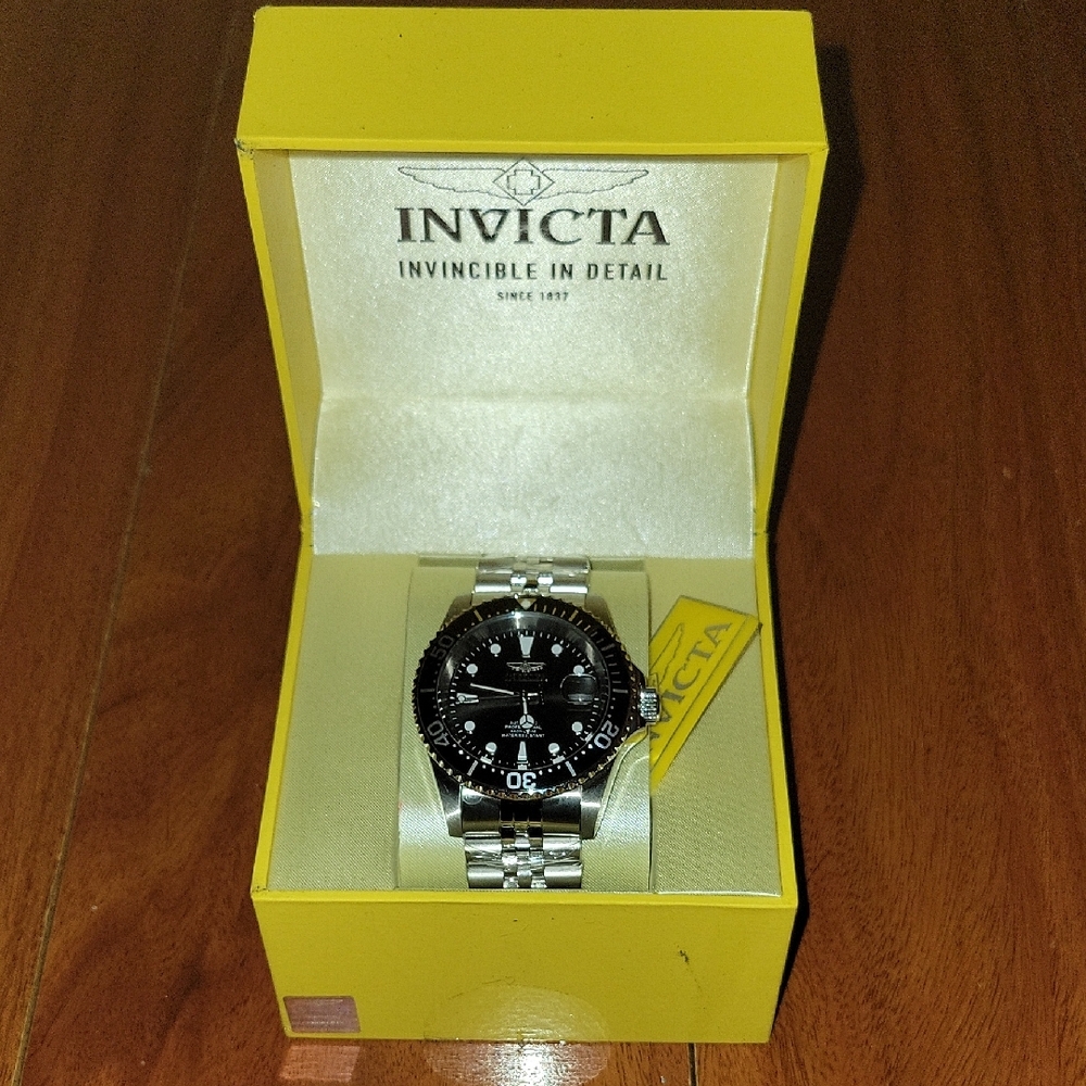 Invicta Silver Bracelet Watch in Yellow Box